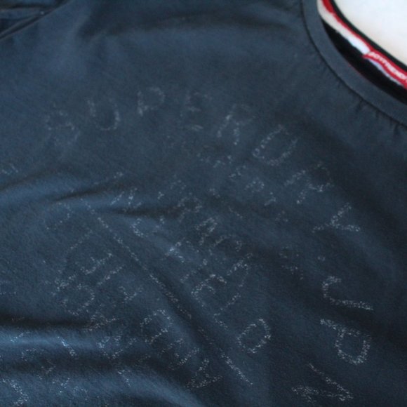 Superdry Navy Blue Track & Field Tee T-Shirt Boyfriend Fit Women's Size Medium - Picture 2 of 8